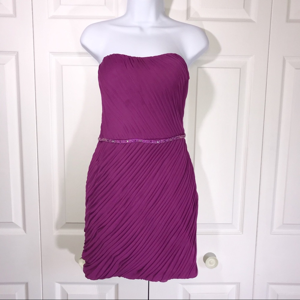 Promgirl Purple Ruched strapless Short Party Dress size 9